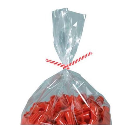 Global Industrial„¢ Paper Twist Ties, 6L X 5/32W, Red Candy Stripe, 2000/Pack
